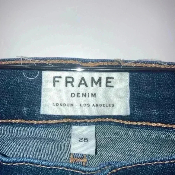 Frame Le Skinny de Jeanne Raw Cut out Hem Crop Jeans - Picture 7 of 10